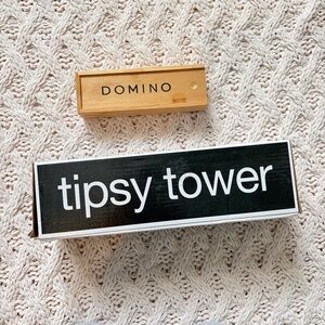 Jenga & Dominos - Fun Games - Tipsy Tower (Jenga for Adults) & Mini Dominos